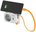 Tessan Adaptor Priza Tessan TS-332, 1 Priza, 1 port USB-C, 1 Port USB, 10A (TS-332)