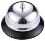  Clopotel sonerie metalica Flippy, pentru receptie hoteluri, baruri, restaurante, material metal si plastic, 6 x 8.5 cm, argintiu (CB-125001)