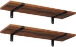 SONGMICS Set 2 rafturi de perete plutitoare, MDF cu efect de lemn vintage, 60x20cm, 15 kg per raft, maro rusic (EZ-LWS04NB) Raft