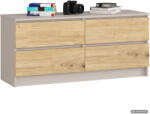 AKORD CLP K120 Komód Laminált Lap Kasmír / Artisan Tölgy 4 Fiókos (AKO-KOMMK1204SZKASARTPK)
