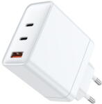 Lemontti LEMIRG2TC65WA GaN 2x Type-C, 1x USB-A, 65W, Fast Charge, EU Plug, Alb (LEMIRG2TC65WA)