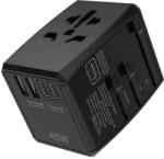 Techsuit Pentru Priza Universal, PD45W, 2 x USB, 3 x Type-C, EU, UK, AUS, US - (HHT905) - Black (KF2328078)