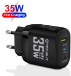 Techsuit CHPD174 GaN Incarcare Rapida USB QC3.0 + Type-C PD35W 35W Negru (KF2345030)