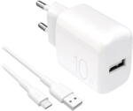 PURO USB-A + USB-C Alb 10W (PUTCUSBA10WDYKACWHI)