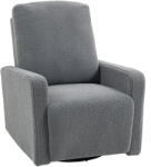 HOMCOM Fotoliu recliner, fotoliu de relaxare cu tapițerie din fleece, spătar reglabil, fotoliu tapițat, oțel, gri | Aosom Romania (83B-586V00GY)