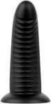 BUTTR Double Ribbed - óriás bordázott anál plug (fekete) - 26 cm - szexaruhaz