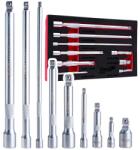 Tvardy Univerzális csuklós toldószett CrV 1/4" 3/8" 1/2" 9 darab 61596 (T00131)
