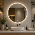 ModernHOME Kerek LED fürdőszobai tükör 80 cm, 3 fényszínnel, érintőkapcsolóval (TF4915)