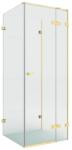 NEW TRENDY Eventa Copper Brushed cabină de duș 90x90 cm pătrat auriu periat/sticlă transparentă EXK-8377 (EXK8377)