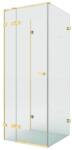 NEW TRENDY Eventa Copper Brushed cabină de duș 80x80 cm pătrat auriu periat/sticlă transparentă EXK-8368 (EXK8368)