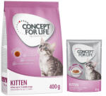 Concept for Life 400g Kitten Concept for Life száraztáp + 12x85g nedvestáp szószban