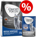 Concept for Life Concept for Life próbacsomag: 3kg Breed száraz macskatáp+12x85g Breed nedves macskatáp- British Shorthair Adult