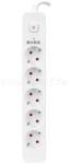 S-Link Túlfeszültségvédő - SPG501S (1, 5m, 750 Joule, 16A, 3680W, 5db schuko, fehér) (S-LINK_22398) (S-LINK_22398)