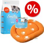  zooplus Exclusive 1kg Smilla Kitten kacsa száraz macskatáp+6x200g szárnyas & borjú nedvestáp+Smilla ágy