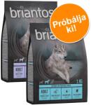 Briantos 2x1kg Briantos gabonamentes száraz kutyatáp vegyes próbacsomagban-Adult Mini lazac + Adult bárány