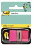 3M Semne de carte, plastic, 50 de coli, 25, 4x43, 2 mm, 3M POSTIT, roz, 50 de coli