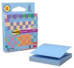 3M POSTIT Blocnotes autoadeziv, "Z", cu dozator, 76x76 mm, 90 de coli, 3M POSTIT "Super Sticky", albastru pastel, 90 de coli