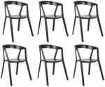 King Home Vibia Szék Szett Polipropilén Fekete Rakásolható (KHM-210-APP-BLACK-SET6)