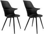 King Home Brazo High Szék Szett Polipropilén Fém Fekete Magas Támlás (KHM-334-CPP3-SET-2)