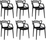 Modesto Design HILO Szék Szett Polipropilén Fekete 6 Darabos (KHM-C1034-BLACK-SET6)