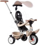Smoby Tricikli és babakocsi 2in1 magas háttámlával Baby Balade Tricycle Beige Smoby fékkel napellenzővel és halk EVA kerekekkel 10 hó-tól (SM741407)