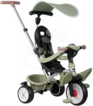 Smoby Tricikli és babakocsi 2in1 magas háttámlával Baby Balade Tricycle Green Smoby fékkel napellenzővel és halk EVA kerekekkel 10 hó-tól (SM741406)