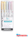 Zebra Szövegkiemelő készlet, 1, 4/4 mm, kétvégű, Zebra Mildliner Highlighter Gentle, 5 különböző szín (ORI_64489)