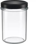 Weck Borcan pentru conservare cu capac negru cu filet 230 ml, set de 6 buc. , înalt