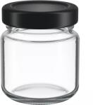 Weck Borcan de conserve cu capac negru cu filet 53 ml, set de 8 buc