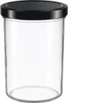 Weck Borcan pentru conserve cu capac negru cu filet 435 ml, set 2 buc