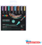  Dekormarker 0, 9-1, 3mm, Uni Posca PC-3M 8 db-os készlet. metál