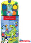 Faber-Castell Vízfesték készlet + fehér tempera + matrica DINOSZAURUSZ Faber-Castell 12klf. szín (ORI_68354)