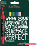 Faber-Castell Akril marker készlet, kétvégű MULTIMARK alapszínek Faber-Castell fehér, sárga, eperpiros, zöld, ké (ORI_68309)