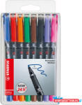 STABILO Alkoholos marker készlet 1mm, STABILO OHPen M, 8 különféle szín (ORI_42389)