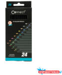 Connect Színes ceruza készlet, háromszögletű, fekete test Connect 24 klf. szín (ORI_66535)
