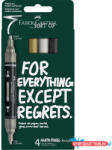 Faber-Castell Akril marker készlet, kétvégű MULTIMARK klasszikus színek Faber-Castell fehér, ezüst, arany, feket