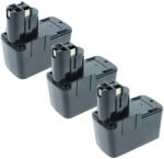 VHBW 3x Akkumulátor Bosch 2 607 335 054, 2 607 335 055 Elektromos Szerszámhoz - 2100 mAh, 12 V, NiMH (889009186)