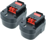 VHBW 2x Akkumulátor Black & Decker A12, A12-XJ, A12EX, A1712, A12E elektromos szerszámhoz - 3000 mAh, 12 V, NiMH (889009176)