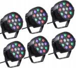 Lixada 8 csatornás Rgbw színpadi világítás DMX512-vel, 6 fej, 15W (QUD0310073018495MD)