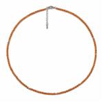  Colier Granat Orange Rotund Fatetat 3x3 mm cu Argint 925 sau Inox 316L 1 Buc