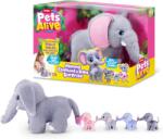 Pets Alive - Jucarie de plus interactiva, Mama Elefant si puii sai (9570)