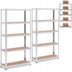  Tárolószekrény fém 5 polcos 875 kg 90 x 30 x 180 cm szürke 2 db (10061986)