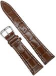  Curea Piele Naturală Maro - Imprimeu Crocodil - 18/20/22 mm - Lungime XL (135+80 mm) (5740)