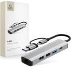 Tech-Protect Adapter HB03 Hub 5IN1 Usb-c Usb-a Ethernet Asztroszürke (USB-A / TYPE-C / ETHERNET RJ45)