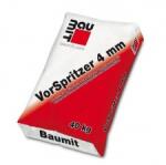 Baumit Vorspritzer 4 mm este un mortar uscat perdozat, şpriţ de ciment pentru prelucrare manuală şi mecanizată, folosit la interior şi exterior ca amorsă înaintea tencuielilor minerale. Realizează o suprafaţ
