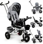 ECOTOYS Gyermek tricikli Ecotoys forgatható üléssel, baldachinnal és tolókarral (JM-068-17 GREY)