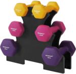 SONGMICS Set de 6 gantere hexagonale cu suport, 2x1kg 2x1.5kg 2x2 kg, multicolor (EZ-SYL609B02)