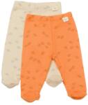 BabyCosy Set 2 pantalonasi cu botosei Printed, BabyCosy, 50% modal+50% bumbac, Stone/Apricot (Marime: 3-6 Luni) (BC-CSYM11616-3)