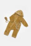 BabyCosy Salopeta Elefant cu maneca lunga si gluga din 80%bumbac organic si 20% poliester - Mustar, BabyCosy (Marime: 18-24 Luni) (BC-CSYK6045-18)