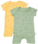 BabyCosy Set 2 salopete scurte Printed, BabyCosy, 50% modal+50% bumbac, Lamaie/Verde (Marime: 6-9 luni) (BC-CSYM11426-6)